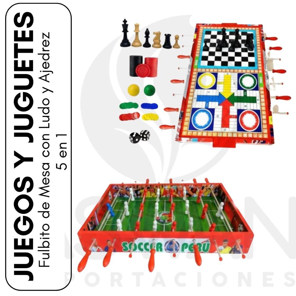 Fulbito de Mesa con Ludo y Ajedrez 5 en 1 Fulbito de Mesa con Ludo y Ajedrez 5 en 1