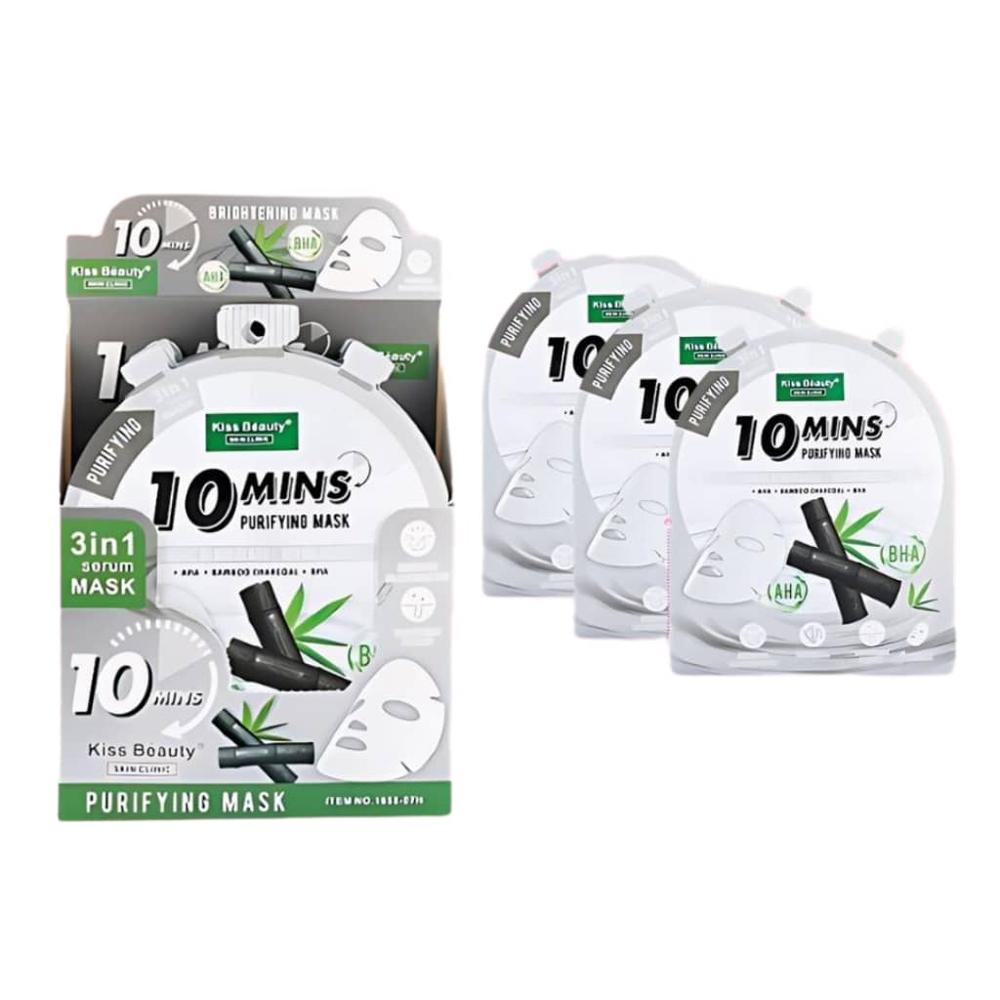 Pack 12 und de mascarilla facial de carbon