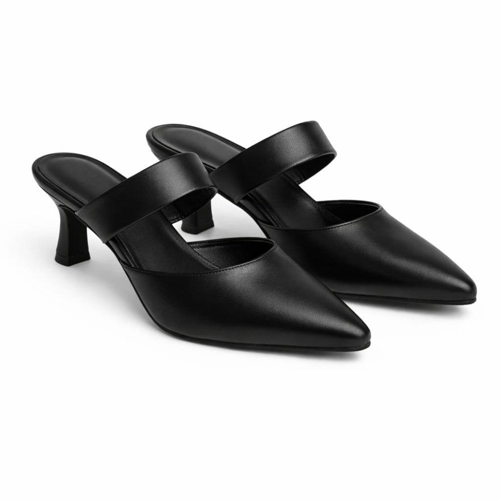 Zapato Salvador Negro taco 5 - cuero