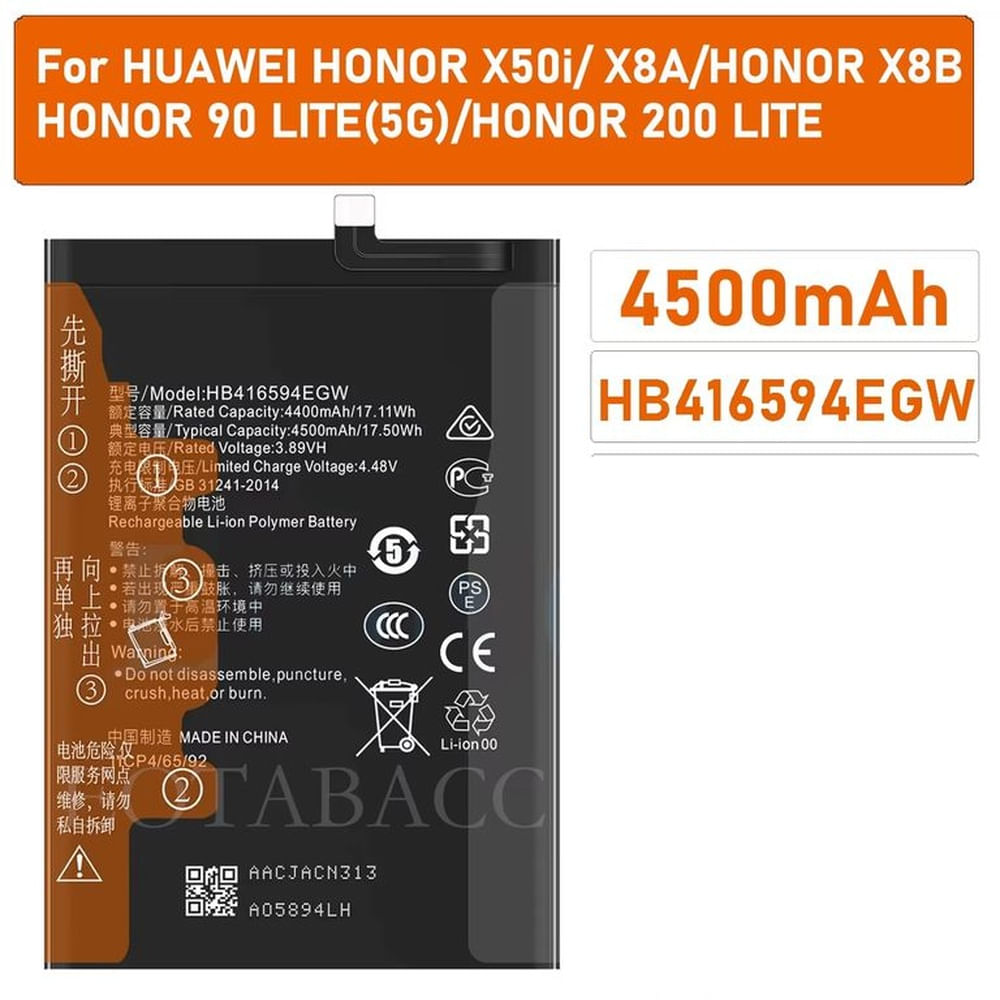 BATERIA HONOR X8A NUEVO - NEGRO