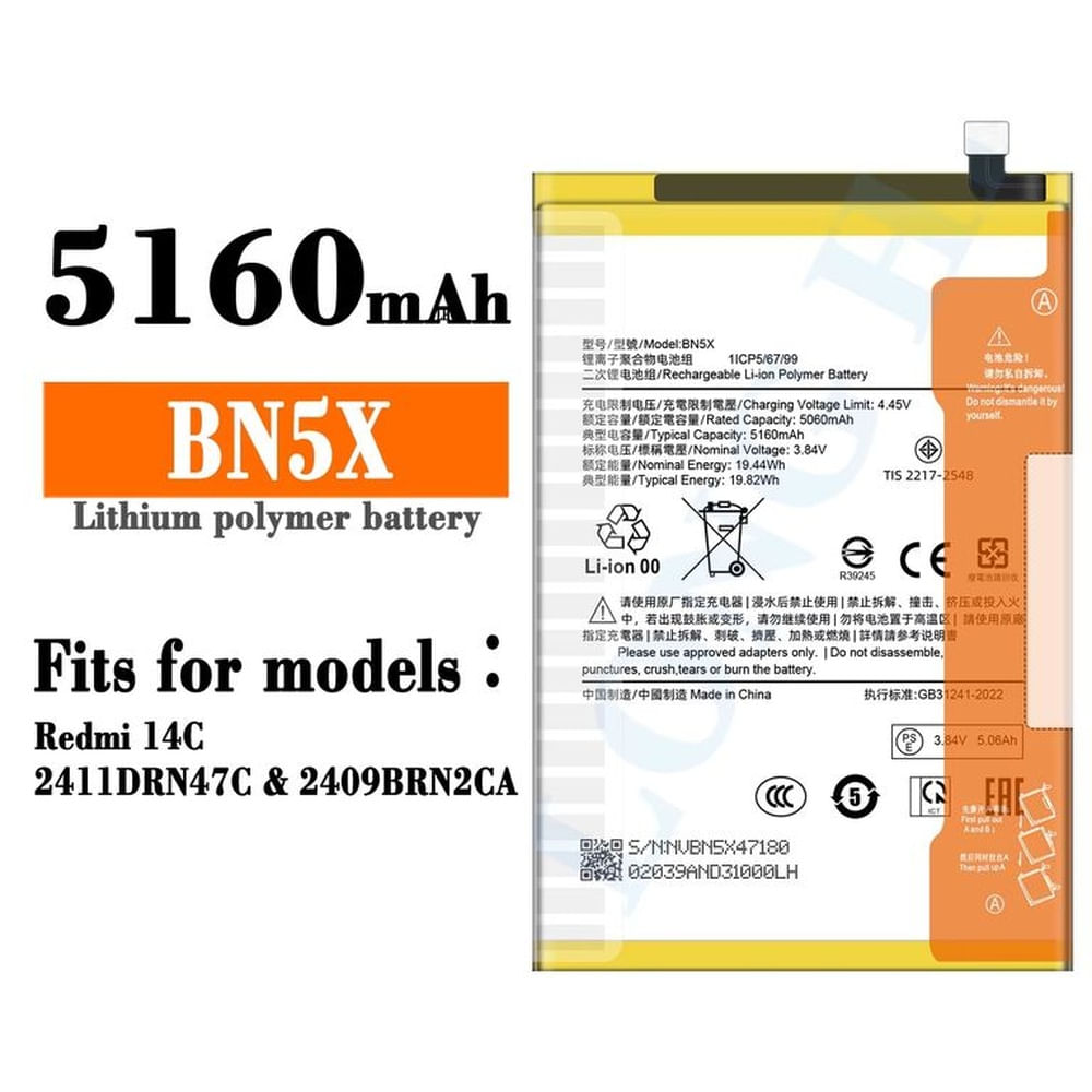 BATERIA REDMI 14C  BN5X  NUEVO - AMARILLO