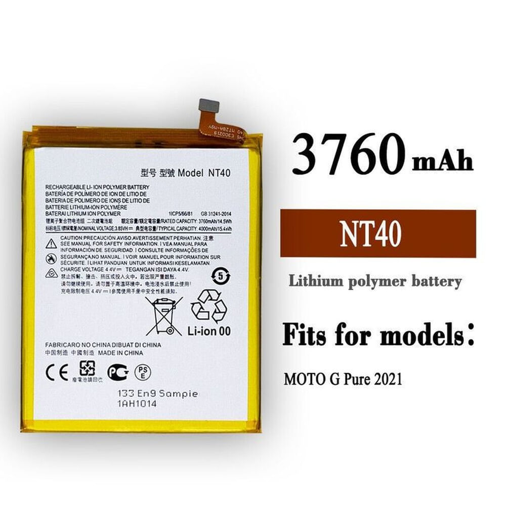 BATERIA MOTOROLA G PUR NT40 NUEVO-AMARILLO.