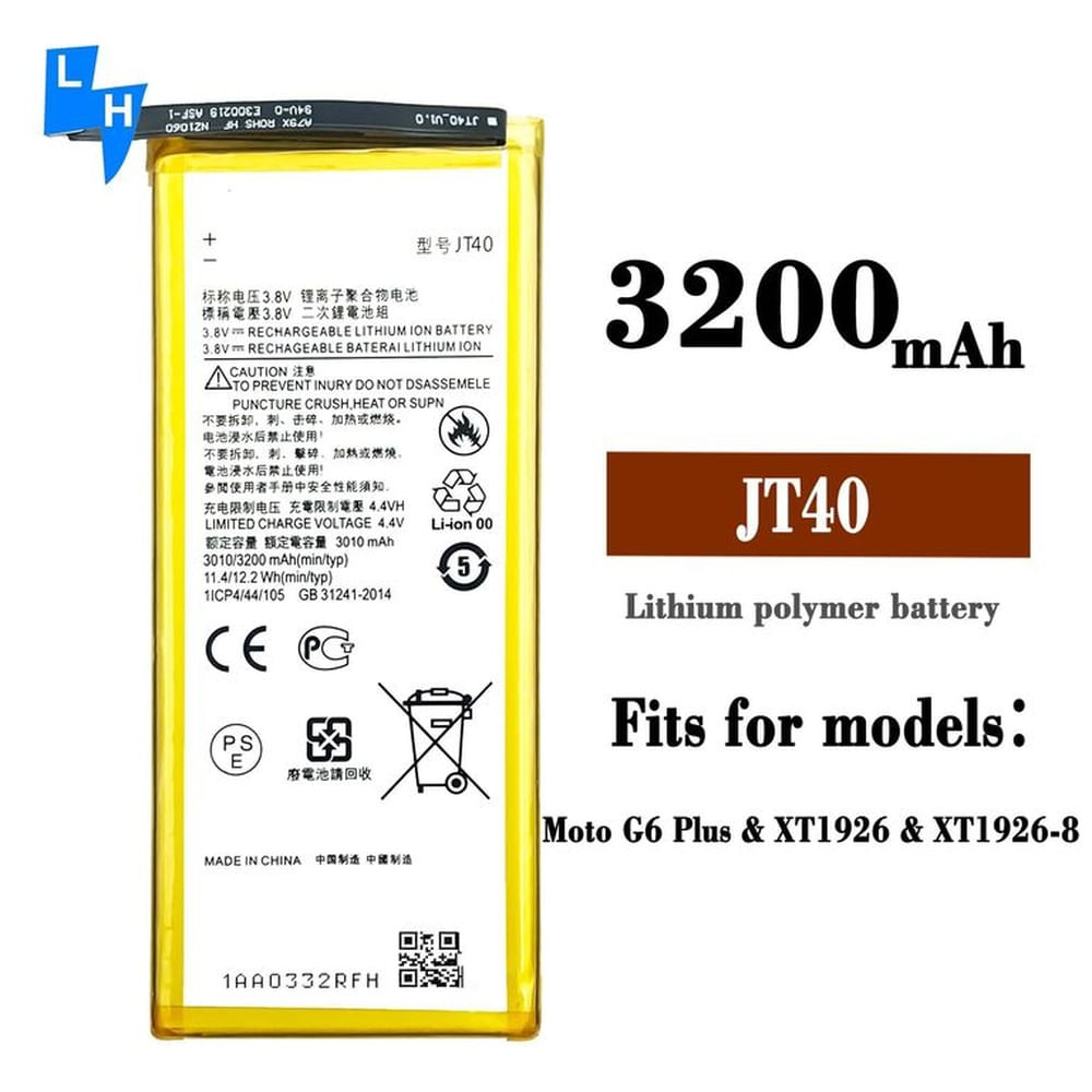 BATERIA MOTOROLA G6 PLUS  JT40  NUEVO-AMARILLO.