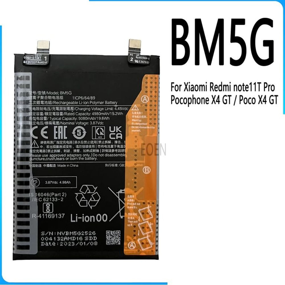 BATERIA  REDMI note11T Pro / Pocophone X4 GT / Poco X4 GT -   BM5G