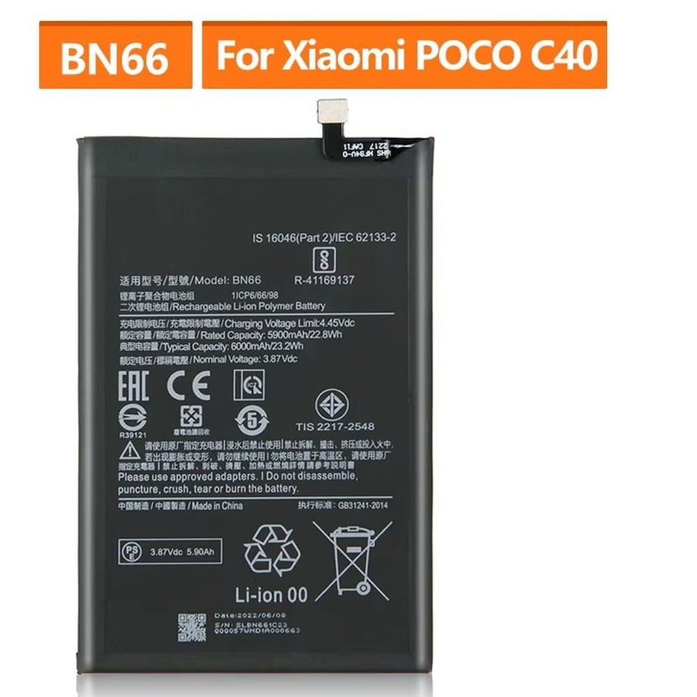 BATERIA Xiaomi Poco c40 BN66 TORIGINAL-SM NUEVO