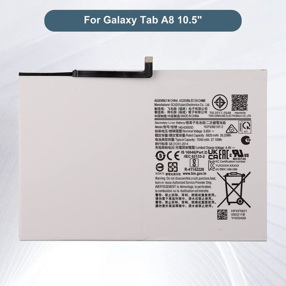 BATERIA TABLET A8 10.5 x200 HQ-6300SD -NUEVO