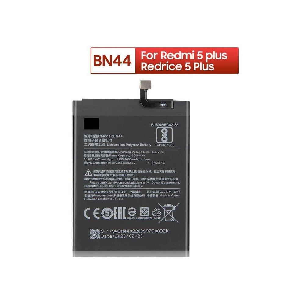 BATERIA REDMI 5 PLUS - BN44  NUEVO-NEGRO