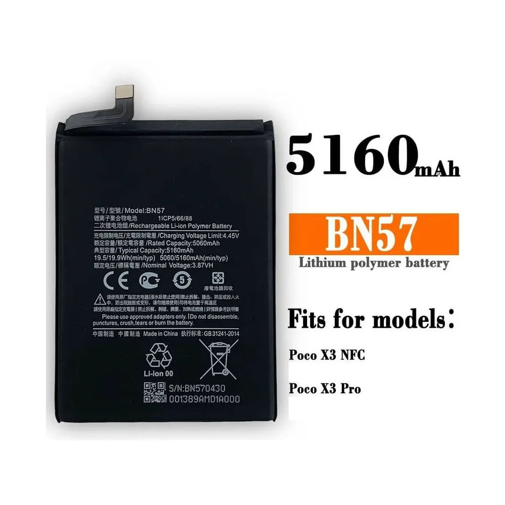 BATERIA POCOPHONE X3 - POCO X3 PRO BN57 NUEVO