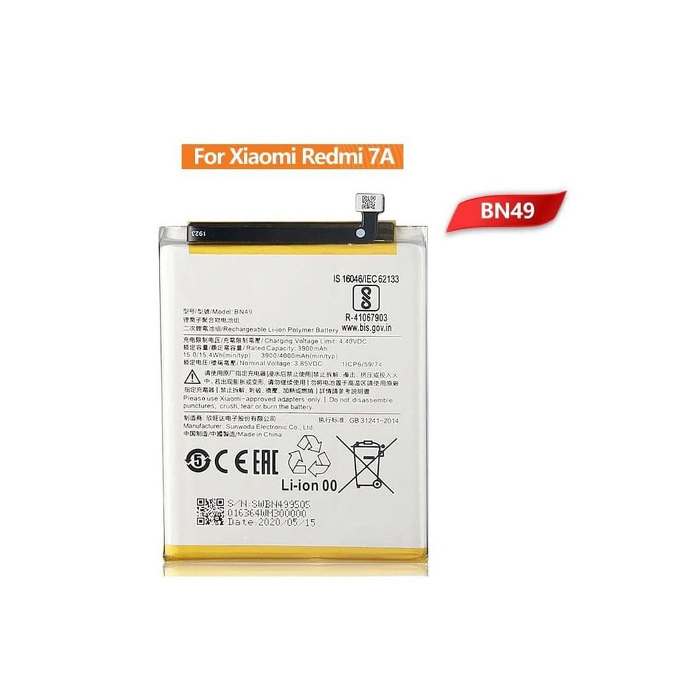 BATERIA REDMI 7A - BN49   NUEVO-AMARILLO.