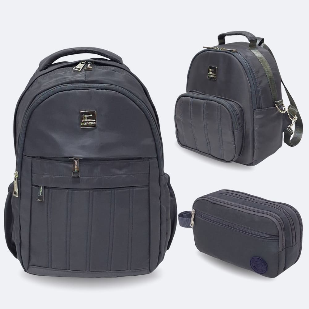 Kit Escolar Kengar - Mochila Oficio Lonchera y Cartuchera Plomo Kit Escolar Kengar - Mochila Oficio Lonchera y Cartuchera Plomo
