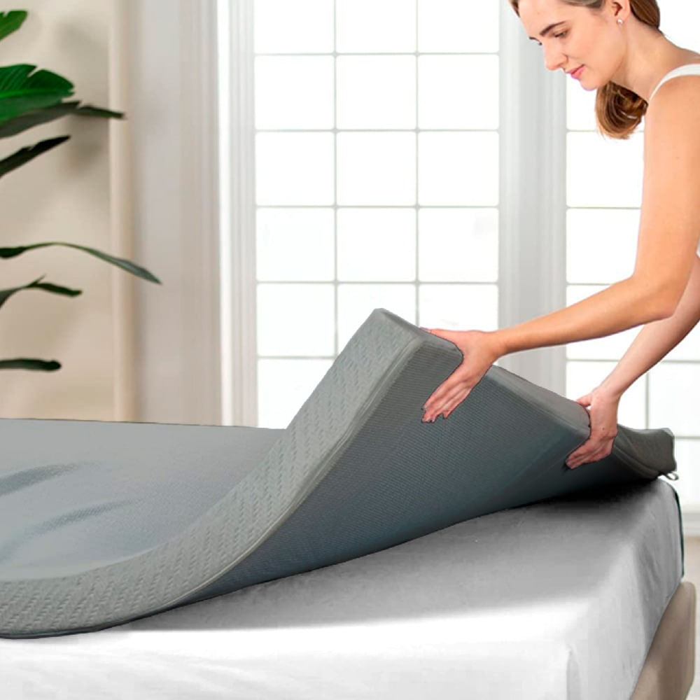 Topper de Espuma Viscoelastica 1 Plaza y Media Gris Teraflex 190x100x8cm Topper de Espuma Viscoelastica 1 Plaza y Media Gris Teraflex 190x100x8cm