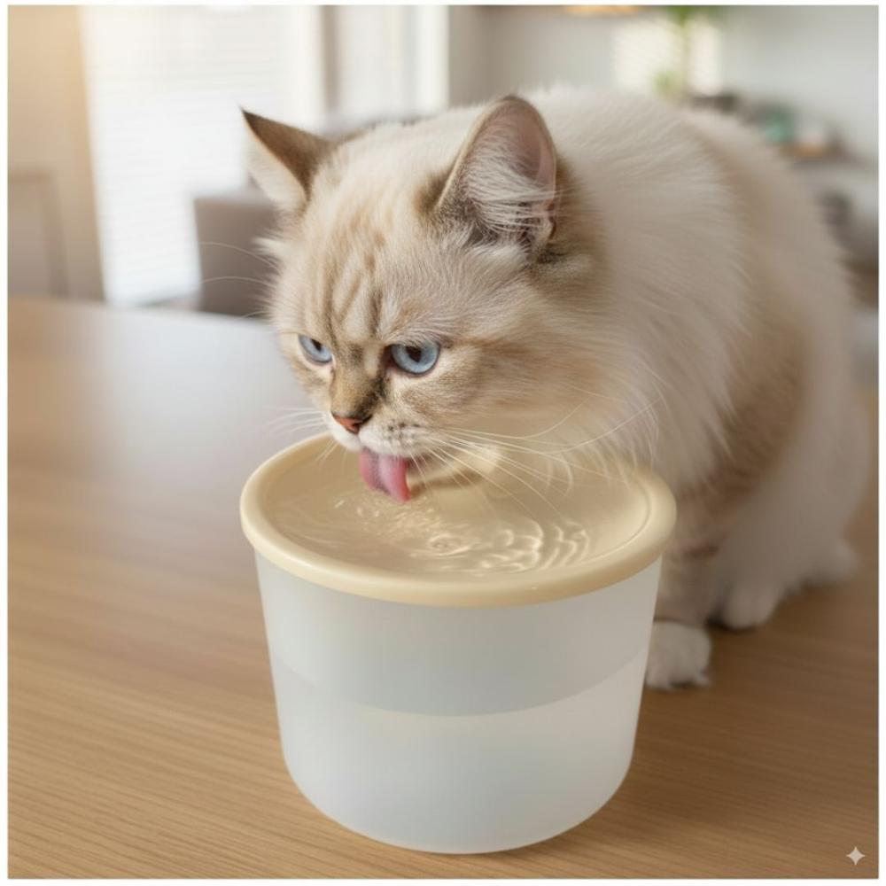 Bebedero con Fuente de Agua Eléctrico para Mascotas Gato Perro Crema Bebedero con Fuente de Agua Eléctrico para Mascotas Gato Perro Crema
