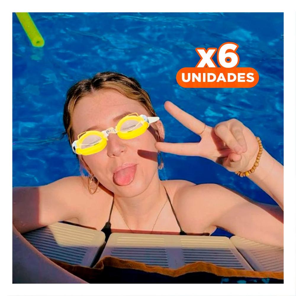 Pack6 Oculares de Natacion Amarillo Resistente y Uso Seguro en Natacion Y+Regalo Sticker Pack6 Oculares de Natacion Amarillo Resistente y Uso Seguro en Natacion Y+Regalo Sticker