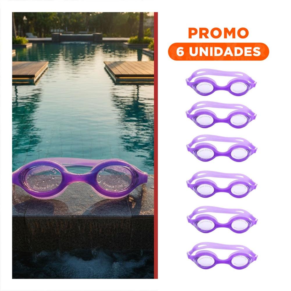 Pack6 Lentes Unisex Natacion Color Morado para Piscina y Playa Pack6 Lentes Unisex Natacion Color Morado para Piscina y Playa