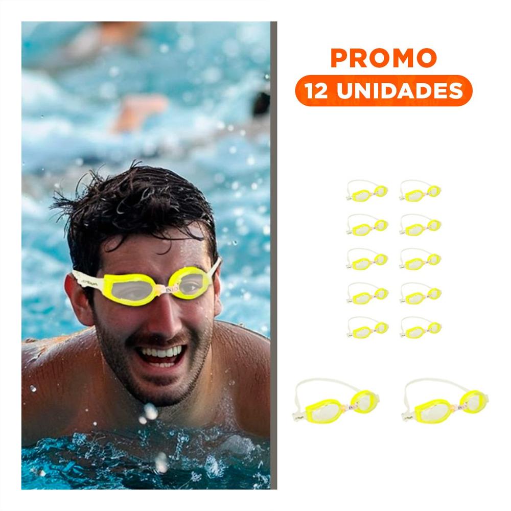 Pack12 Lentes de Natacion Amarillo Comodo y Uso Prolongado en Piscina Y+Regalo Sticker Pack12 Lentes de Natacion Amarillo Comodo y Uso Prolongado en Piscina Y+Regalo Sticker