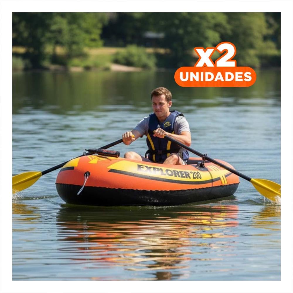 Pack2 Balsa Inflable Explorer 200 con Remos e Inflador para Paseos en ...