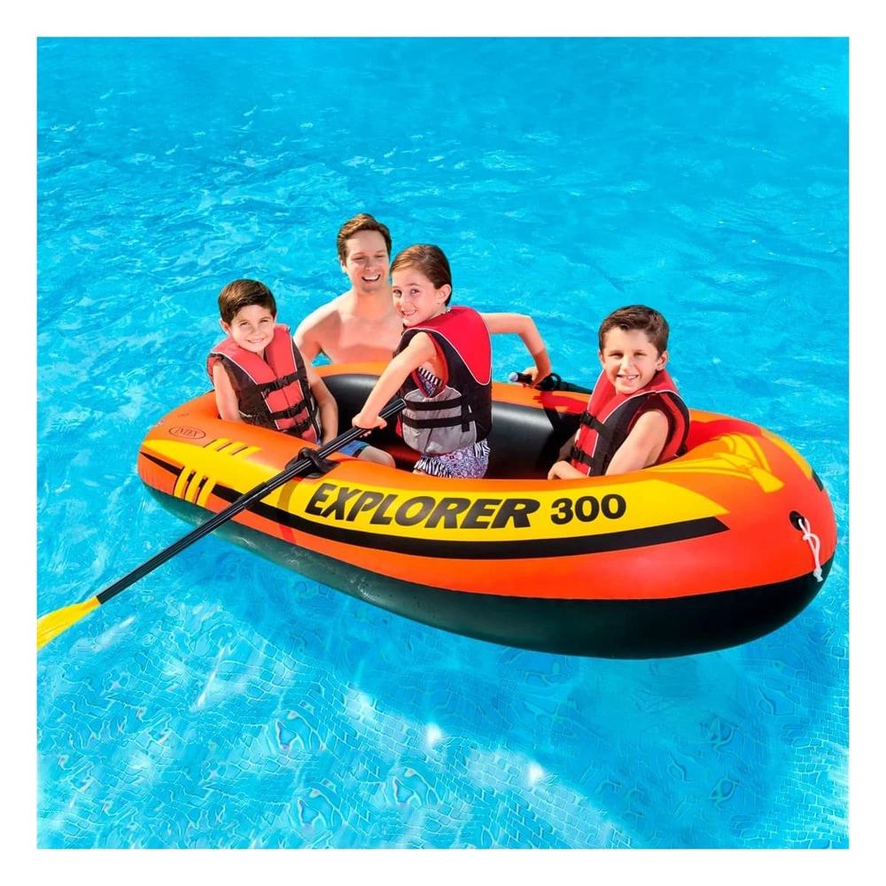Bote Inflable Explorer 300 con Remos e Inflador para Paseos Recreativos ...