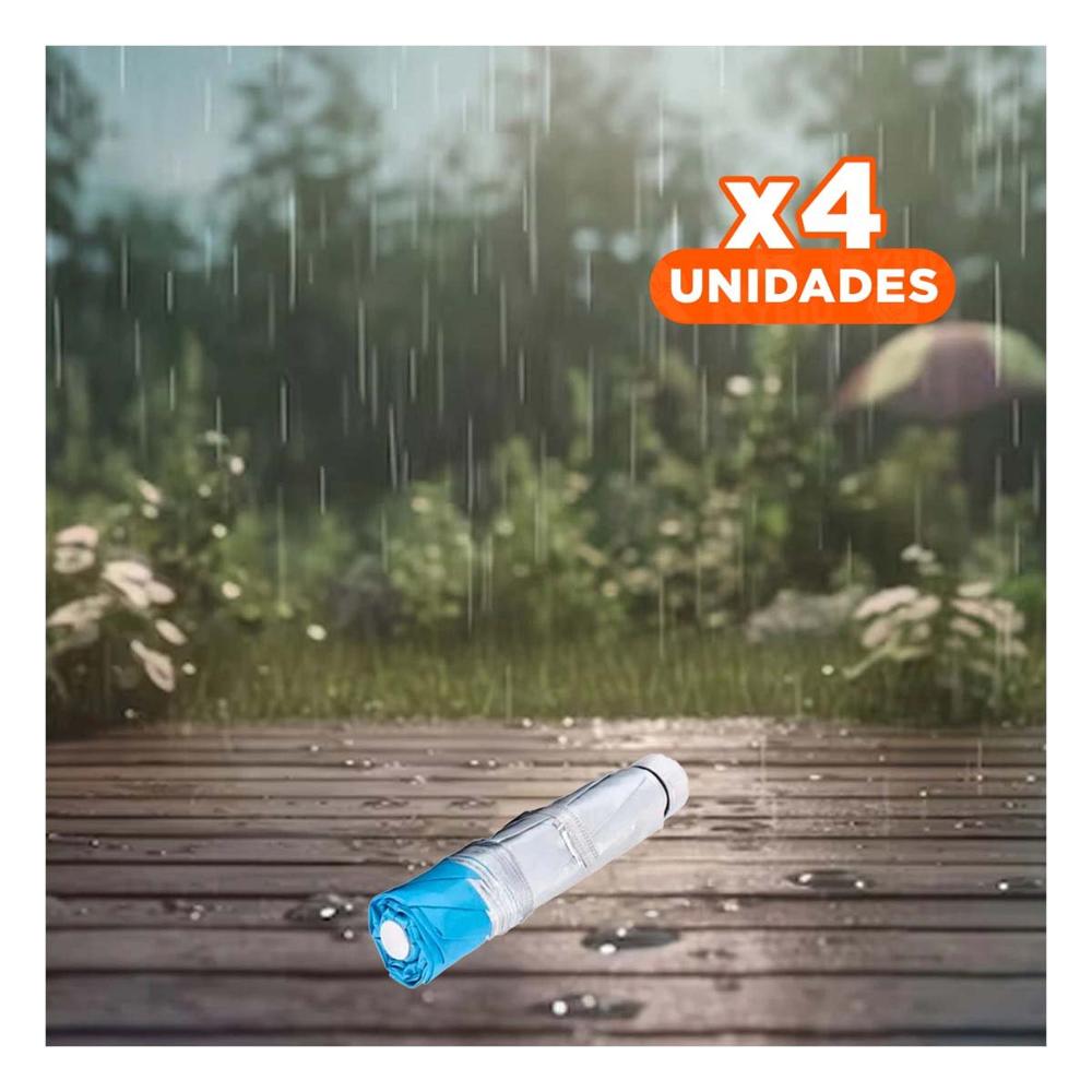 Pack4 Parasol Plegable Portatil para Uso Diario Personal en Color Celeste Y+Papel Regalo Pack4 Parasol Plegable Portatil para Uso Diario Personal en Color Celeste Y+Papel Regalo