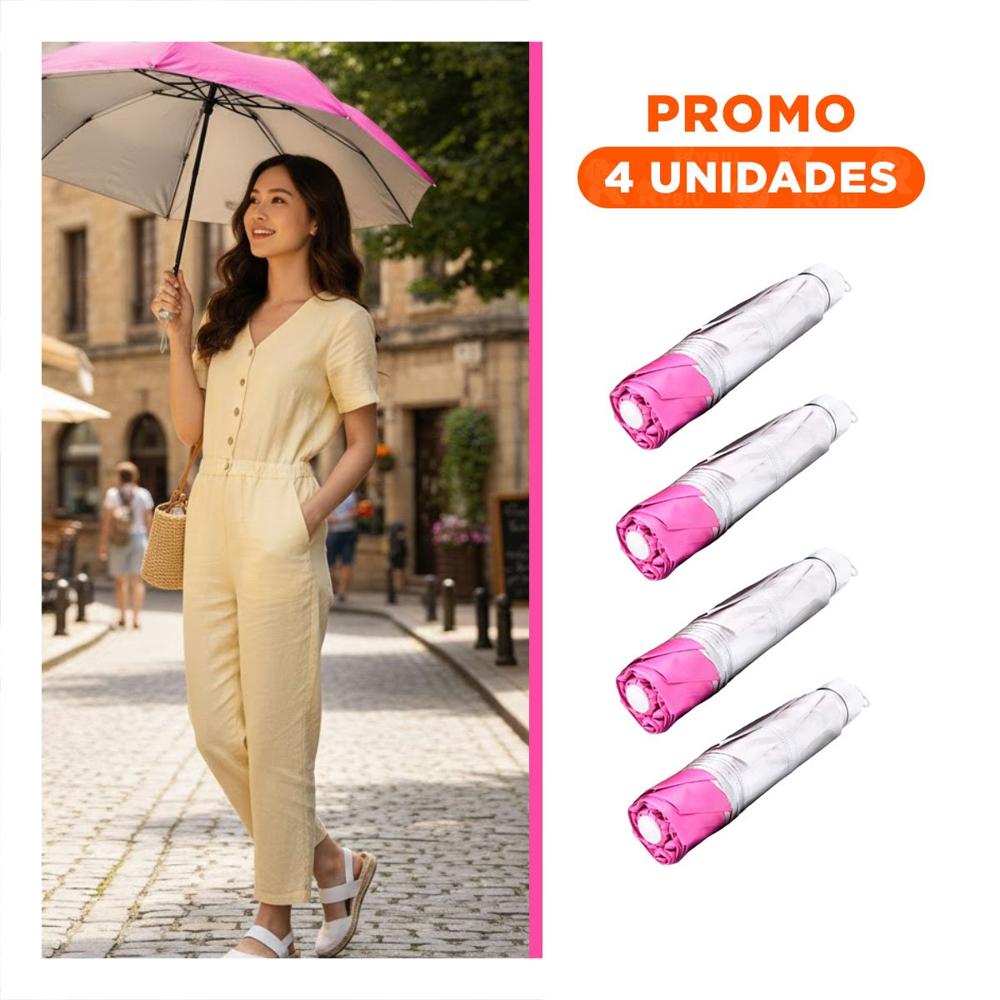 Pack4 Parasol Plegable Portatil para Cartera o Bolsillo Color Rosado Facil de Llevar Pack4 Parasol Plegable Portatil para Cartera o Bolsillo Color Rosado Facil de Llevar