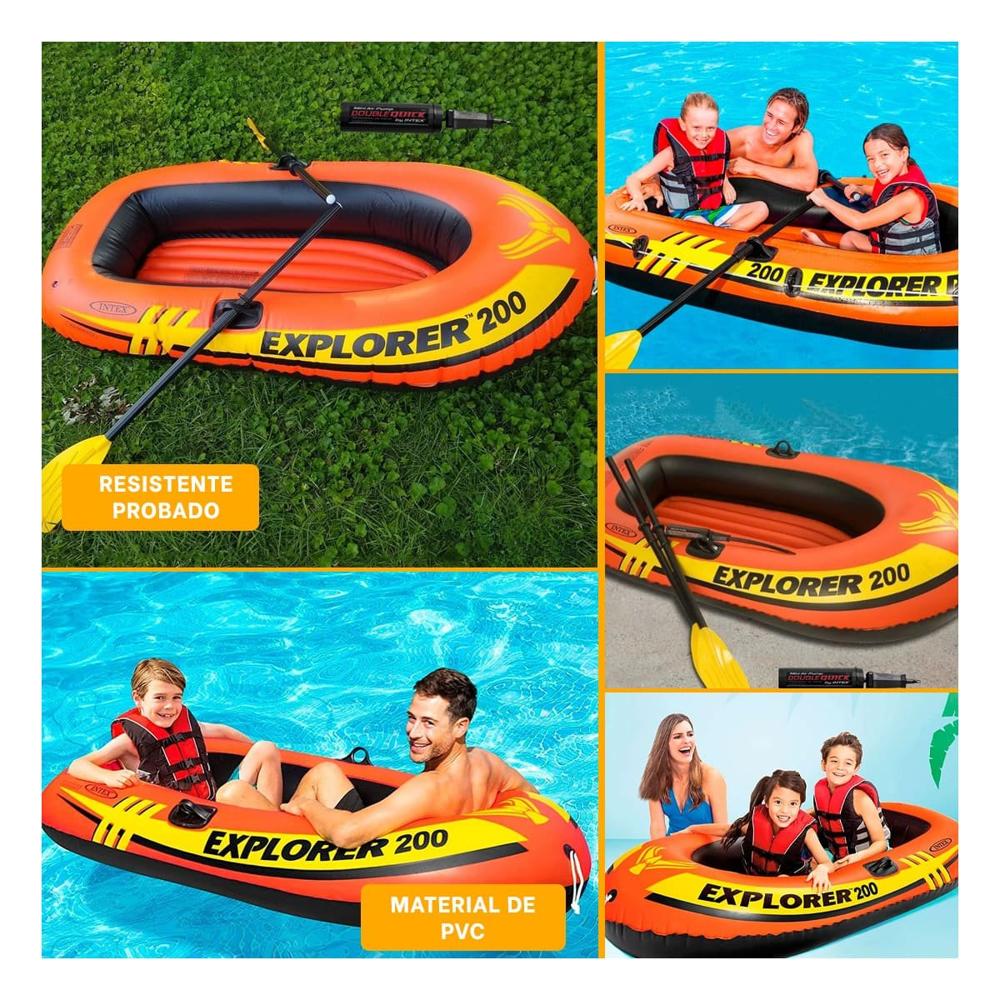 Lancha Inflable Explorer 200 con Remos e Inflador para Uso Recreativo ...