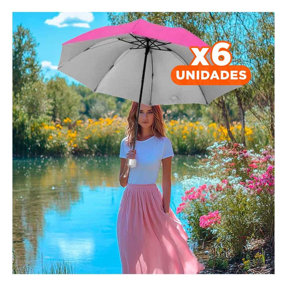 Pack6 Quitasol Plegable Portatil para Cartera o Bolsillo Color Rosado Adaptable Y+Papel Regalo Pack6 Quitasol Plegable Portatil para Cartera o Bolsillo Color Rosado Adaptable Y+Papel Regalo