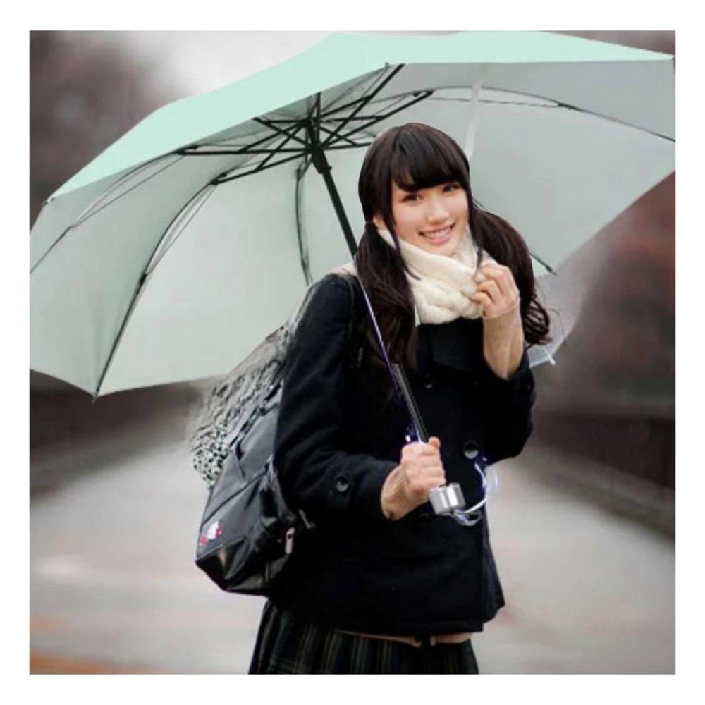 Parasol Plegable Portatil para Sol y Lluvia en Cartera Color Verde Agua Y+Papel Regalo Parasol Plegable Portatil para Sol y Lluvia en Cartera Color Verde Agua Y+Papel Regalo