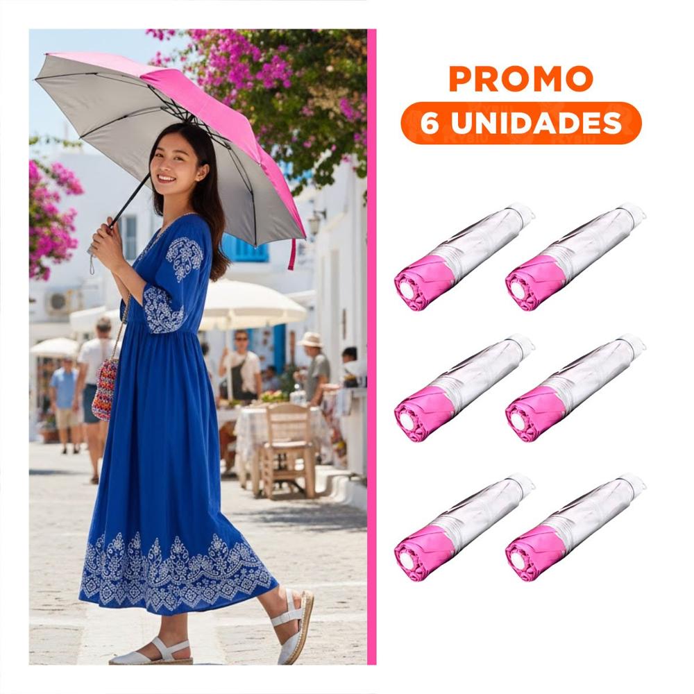 Pack6 Quitasol Plegable Portatil para Cartera o Bolsillo Color Rosado Comodo Y+Regalo Sticker Pack6 Quitasol Plegable Portatil para Cartera o Bolsillo Color Rosado Comodo Y+Regalo Sticker