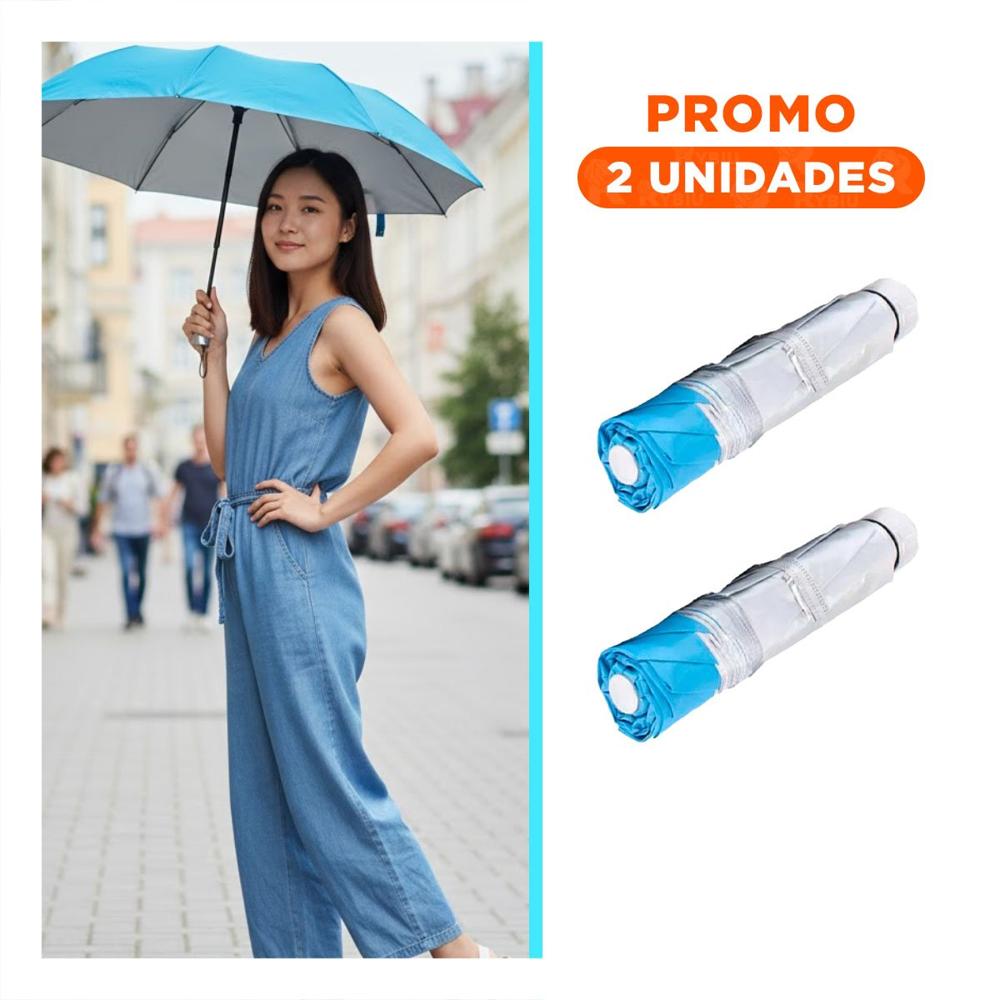 Pack2 Parasol Plegable Portatil en Bolsillo Pequeno para Uso Diario Celeste Y+Regalo Sticker Pack2 Parasol Plegable Portatil en Bolsillo Pequeno para Uso Diario Celeste Y+Regalo Sticker