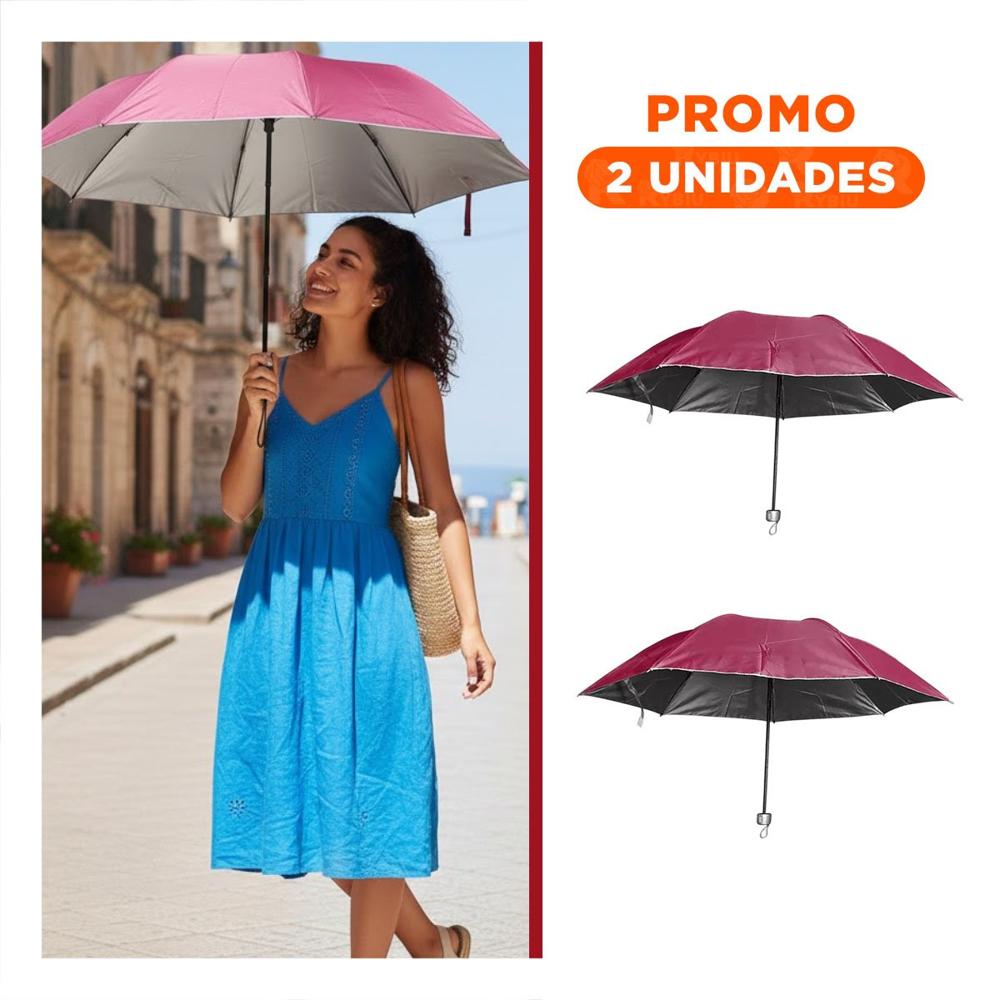 Pack2 Parasol Plegable Portatil para Cartera o Bolsillo Color Rojo Compacto Y+Regalo Sticker Pack2 Parasol Plegable Portatil para Cartera o Bolsillo Color Rojo Compacto Y+Regalo Sticker