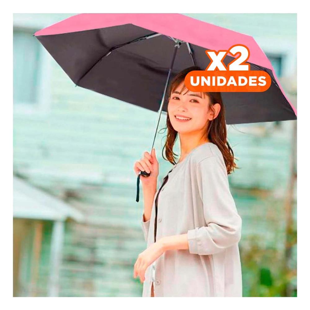 Pack2 Parasol Plegable Portatil para Cartera o Bolsillo Color Rosado Compacto Y+Papel Regalo Pack2 Parasol Plegable Portatil para Cartera o Bolsillo Color Rosado Compacto Y+Papel Regalo