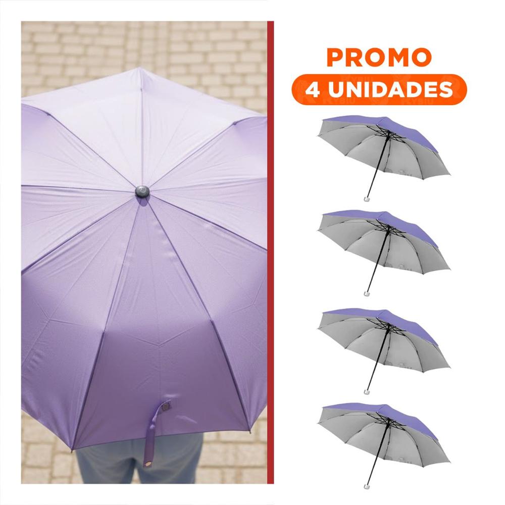 Pack4 Cubresol Plegable Portatil para Bolsillo Compacto Color Morado Pack4 Cubresol Plegable Portatil para Bolsillo Compacto Color Morado