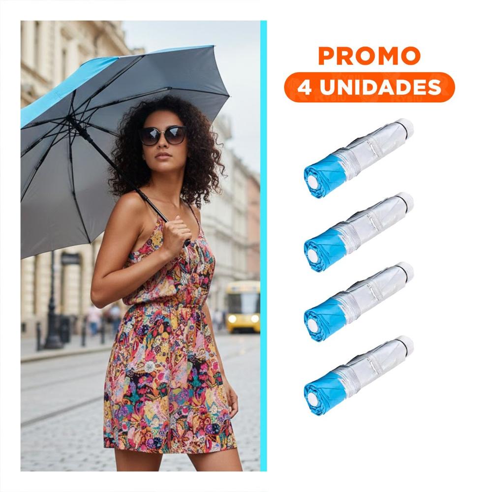 Pack4 Parasol Plegable Portatil Facil de Guardar para Uso Personal Celeste Pack4 Parasol Plegable Portatil Facil de Guardar para Uso Personal Celeste