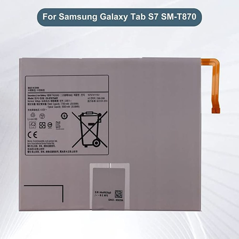 BATERIA GALAXY TAB S7 - TAB S8 SM-T875 NUEVO-PLOMO