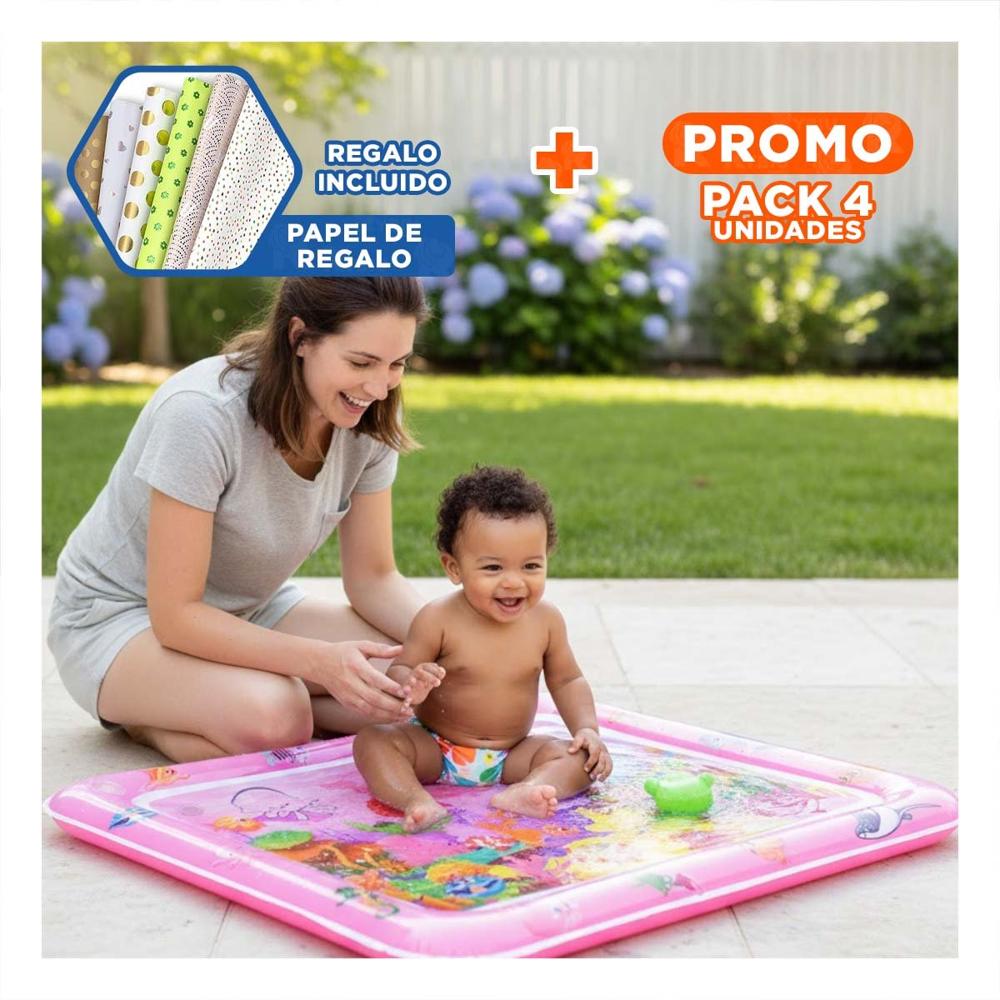 Pack4 Colchon Inflable con Agua para Bebes Rosado Facil de Usar y Guardar Y+Papel Regalo Pack4 Colchon Inflable con Agua para Bebes Rosado Facil de Usar y Guardar Y+Papel Regalo