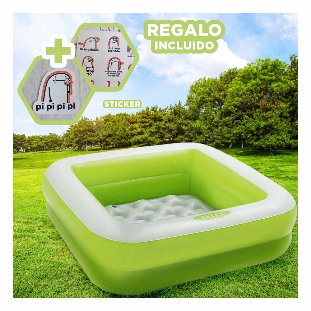 Alberca Cuadrada Acolchada 85x85x23cm Verde para Uso Familiar en Casa Y+Regalo Sticker Alberca Cuadrada Acolchada 85x85x23cm Verde para Uso Familiar en Casa Y+Regalo Sticker