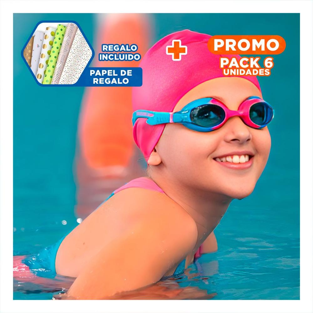 Pack6 Sombrero de Natacion Rosado para Piscina y Cabello Seguro Y+Papel Regalo