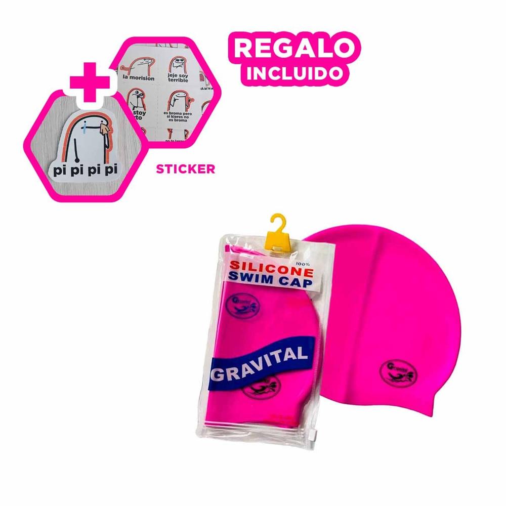 Gorro de Natacion Rosado para Nadar y Actividad Acuatica Y+Regalo Sticker Gorro de Natacion Rosado para Nadar y Actividad Acuatica Y+Regalo Sticker