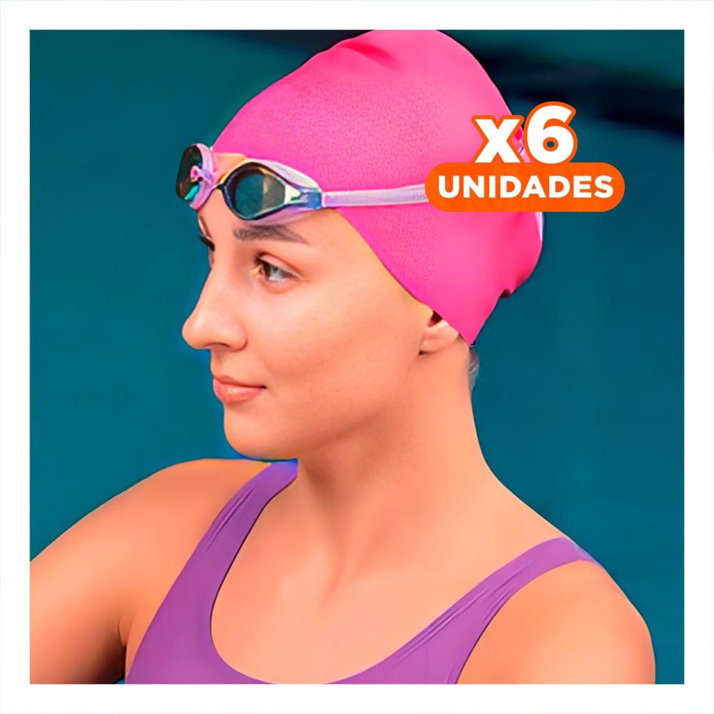 Pack6 Sombrero de Natacion Rosado para Nadar y Comodidad Y+Regalo Sticker