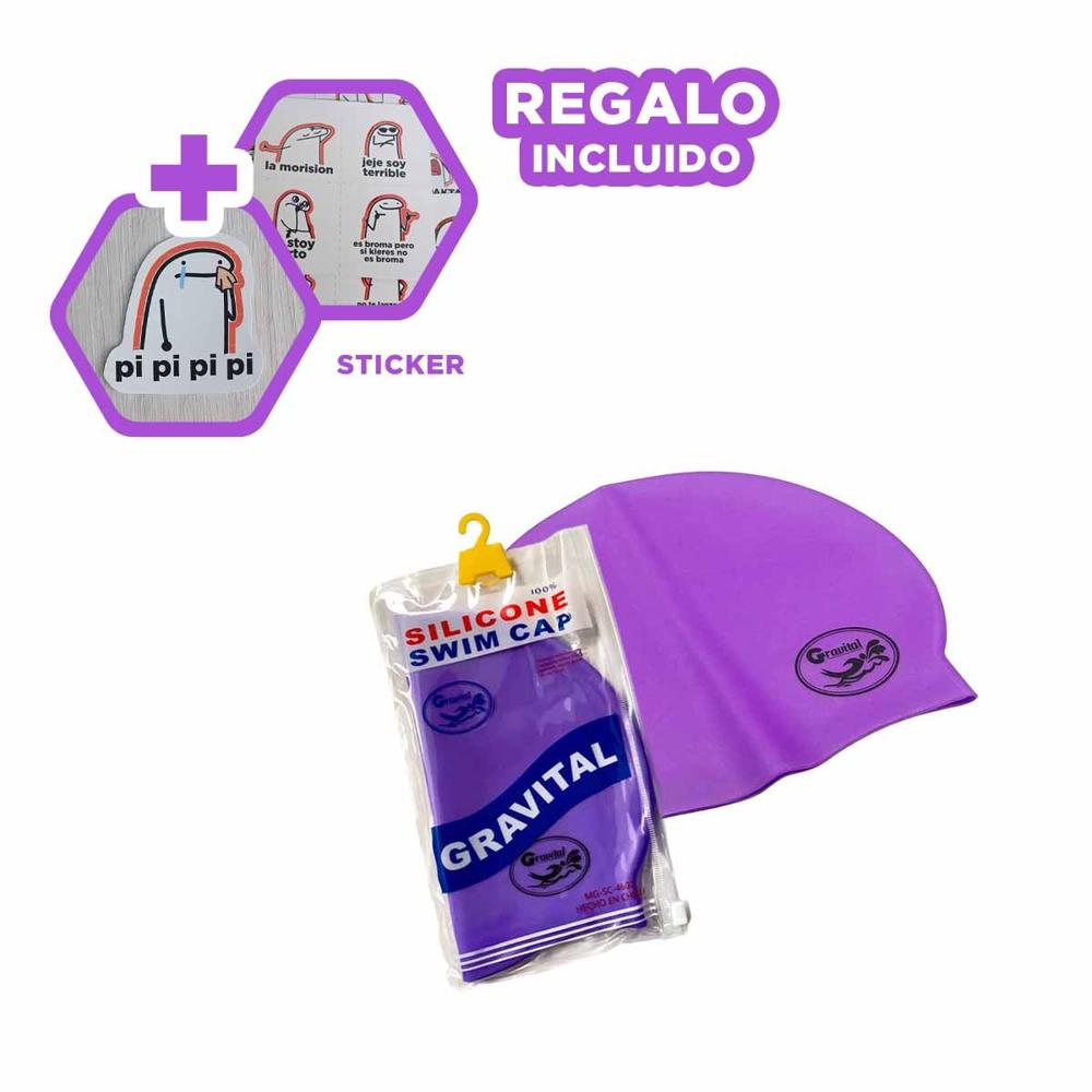 Gorro de Natacion Morado para Nadar y Actividad Acuatica Y+Regalo Sticker Gorro de Natacion Morado para Nadar y Actividad Acuatica Y+Regalo Sticker