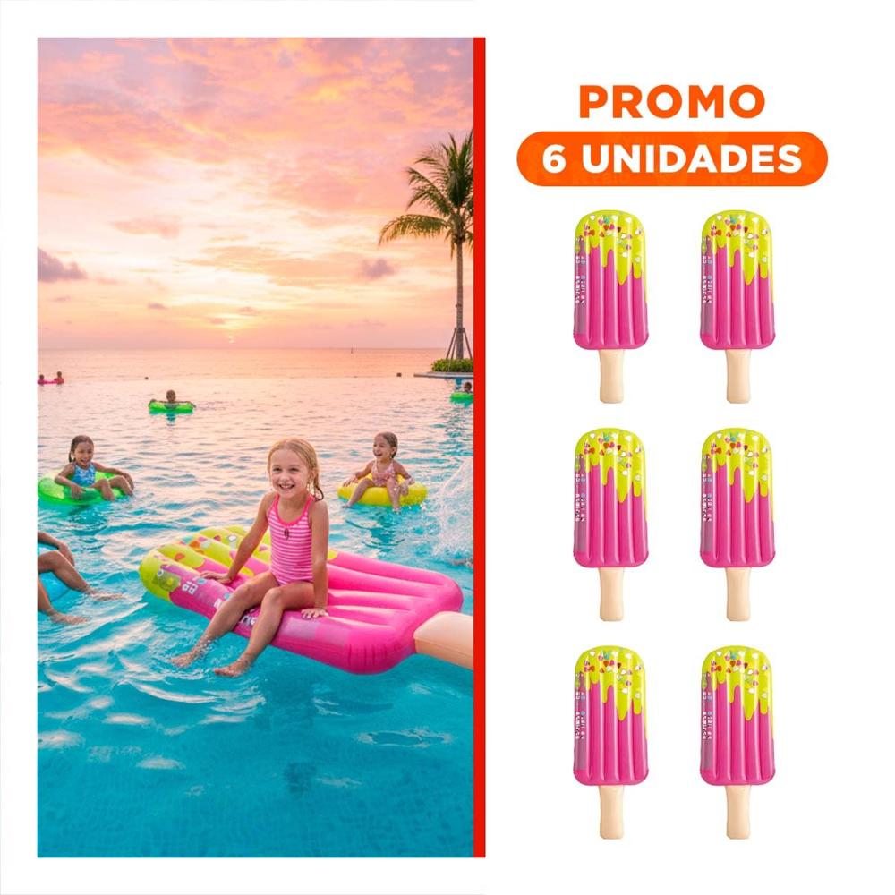 Pack6 Flotador Colorido Seguro Paleta Pink para Piscina Pack6 Flotador Colorido Seguro Paleta Pink para Piscina