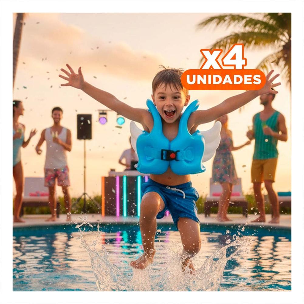 Pack4 Flotador con Alas Azul Claro Divertido y Ludico para Piscina Infantil Pack4 Flotador con Alas Azul Claro Divertido y Ludico para Piscina Infantil