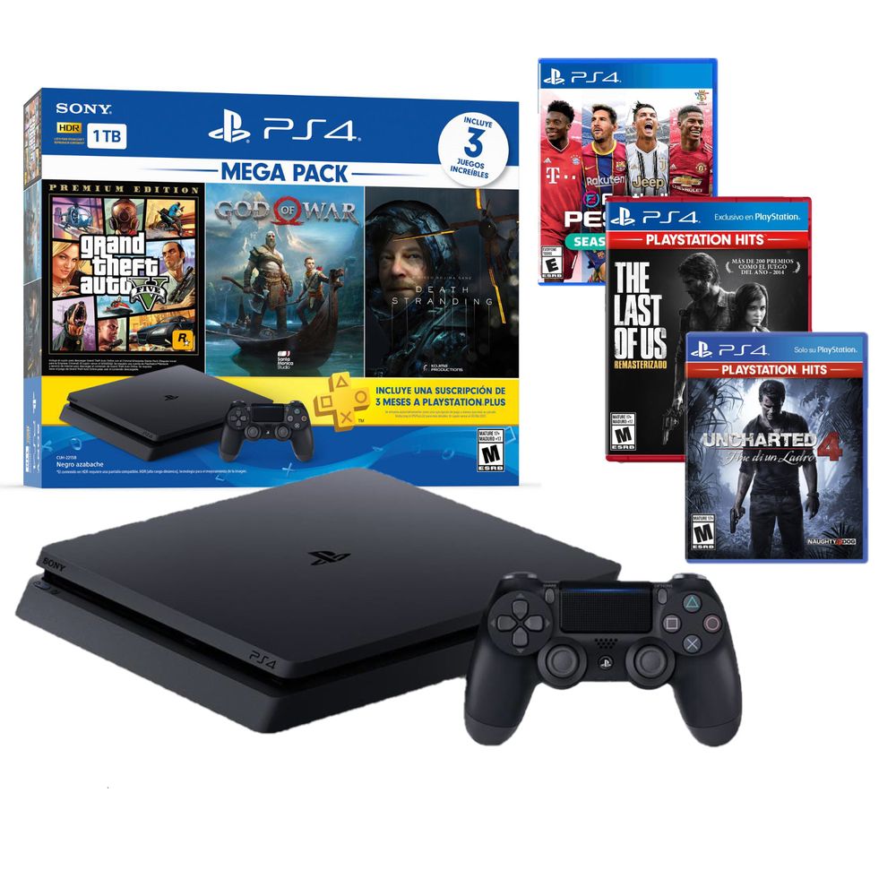 Consola PlayStation 4 Mega Pack 13 + 3 Juegos - Oechsle