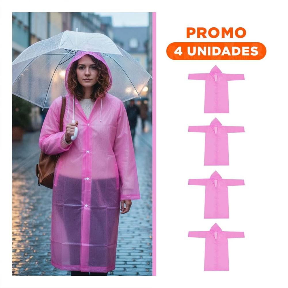 Pack4 Prenda de Lluvia Unisex con Ajuste Comodo y Facil de Usar Y+Regalo Sticker Pack4 Prenda de Lluvia Unisex con Ajuste Comodo y Facil de Usar Y+Regalo Sticker