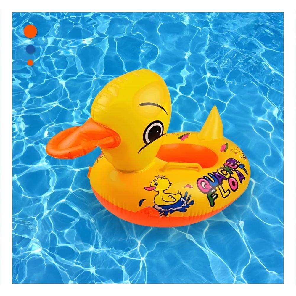 Flotador Pato Inflable con Asas para Piscina Hogar Color Amarillo Letras de Colores Flotador Pato Inflable con Asas para Piscina Hogar Color Amarillo Letras de Colores