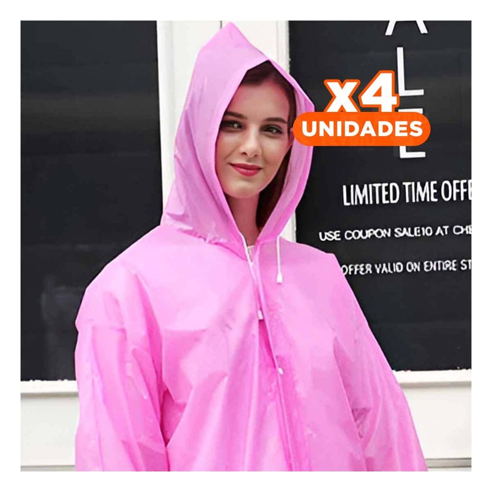 Pack4 Chaqueta de Lluvia Unisex con Diseno Practico y Ligero Pack4 Chaqueta de Lluvia Unisex con Diseno Practico y Ligero