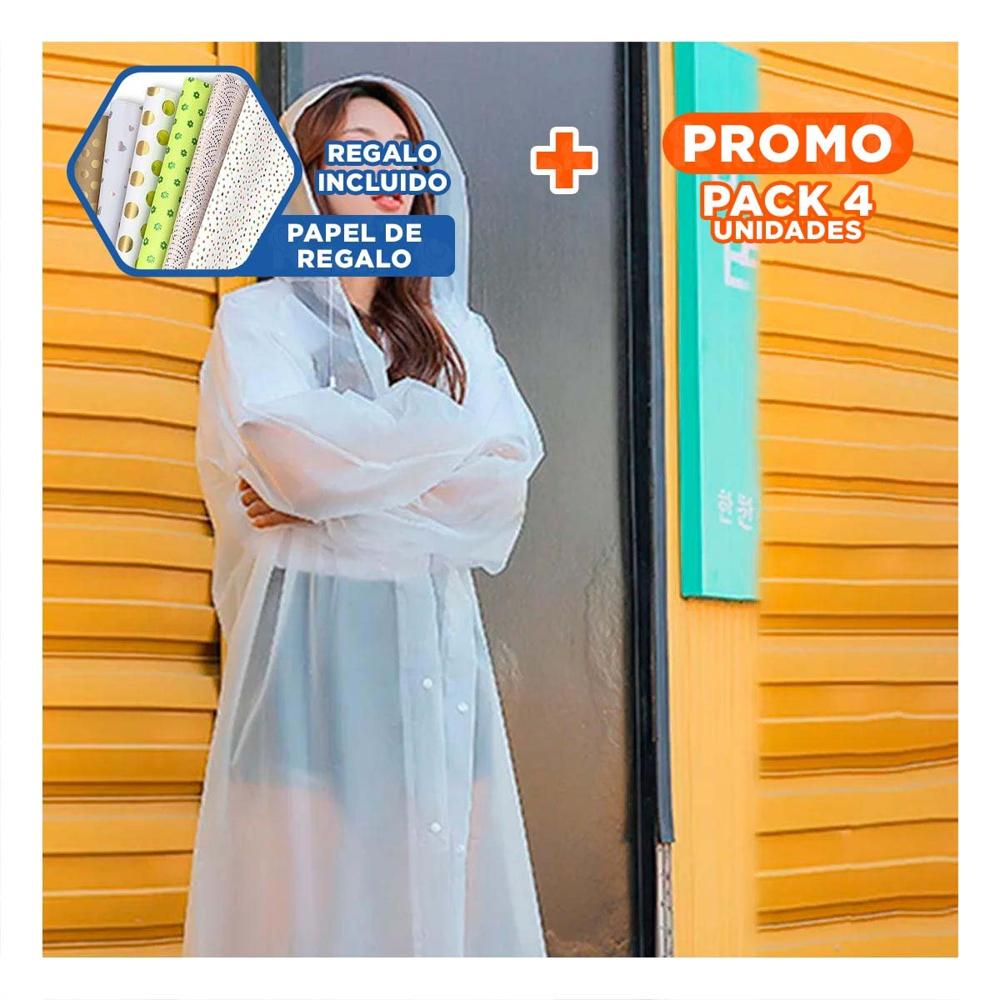 Pack4 Abrigo Impermeable para Traslados Diarios en Temporada de Lluvias Y+Papel Regalo Pack4 Abrigo Impermeable para Traslados Diarios en Temporada de Lluvias Y+Papel Regalo