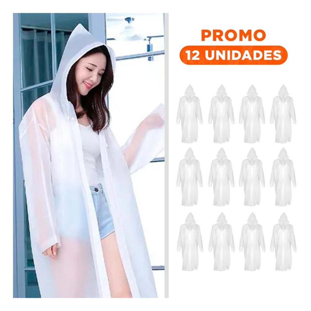 Pack12 Impermeable Unisex para Clima Cambiante con Diseno Blanco Clasico Y+Regalo Sticker Pack12 Impermeable Unisex para Clima Cambiante con Diseno Blanco Clasico Y+Regalo Sticker