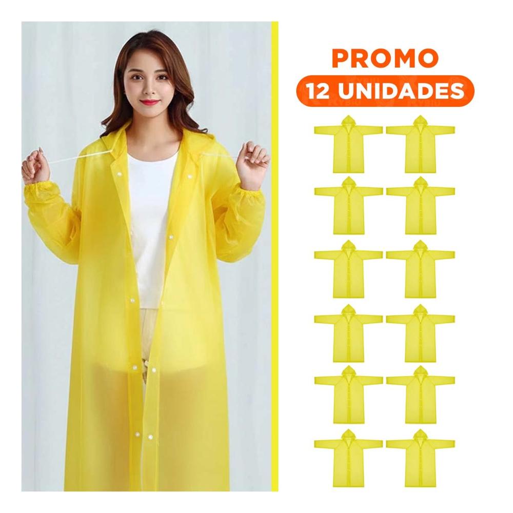 Pack12 Abrigo de Lluvia Unisex para Temporada Invernal Y+Regalo Sticker Pack12 Abrigo de Lluvia Unisex para Temporada Invernal Y+Regalo Sticker
