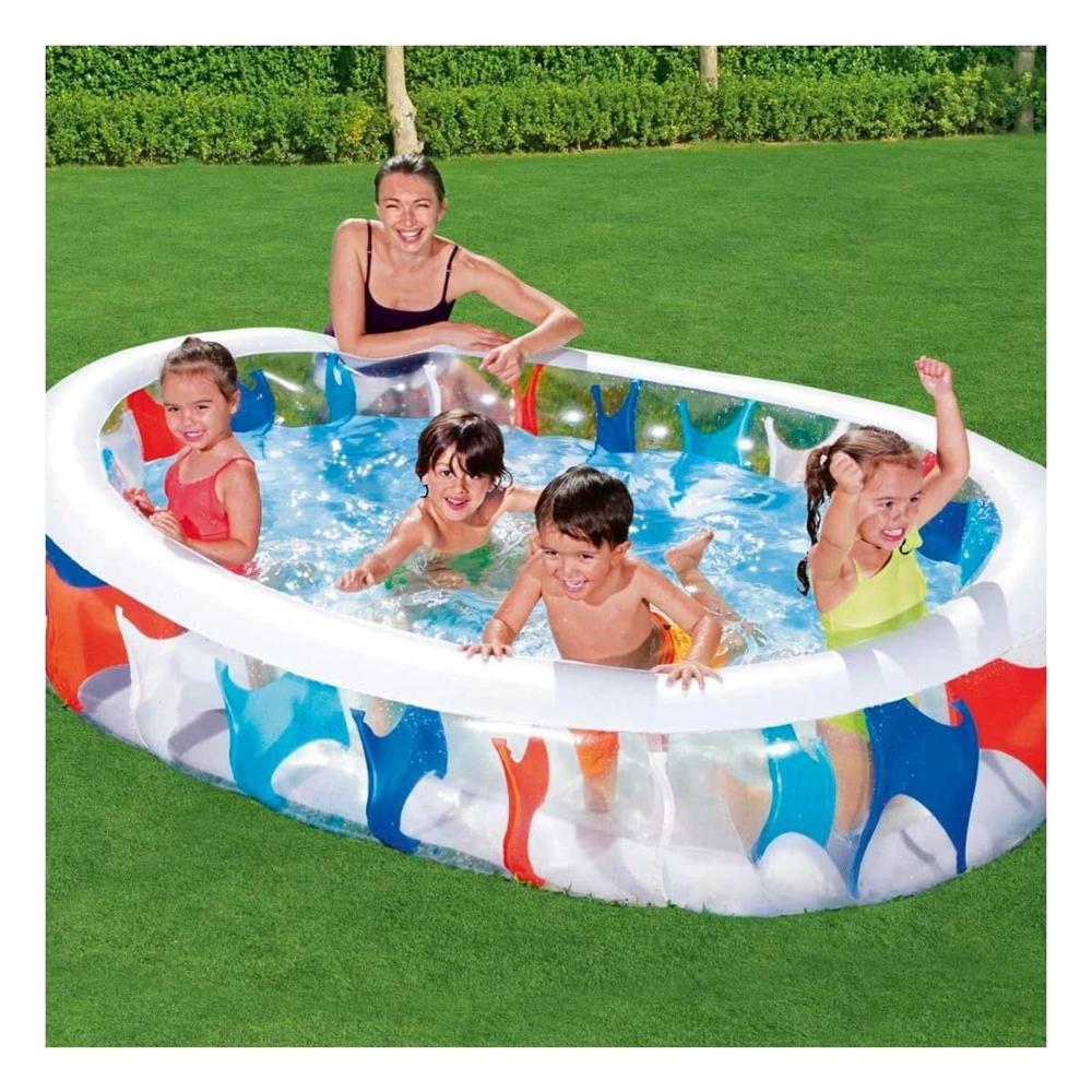 Piscina Familiar Eliptica Inflable para Hogar y Verano con Espacio Comodo Y+Ligas Regalo