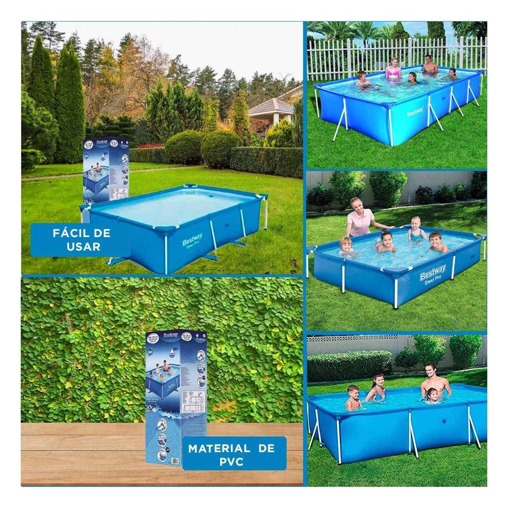 Piscina Rectangular Moderna 259x170x61cm para Exterior Comodo Y+Post It Piscina Rectangular Moderna 259x170x61cm para Exterior Comodo Y+Post It